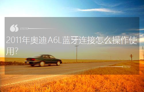 2011��W��A6L�{���B����ô����ʹ�ã�